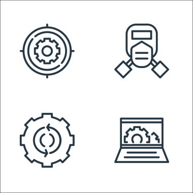 Mühendislik çizgisi. Doğrusal küme. Mühendislik, dişli, maske gibi kalite vektör çizgisi