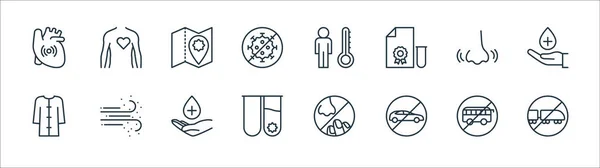 Stop Virus Line Icons Linear Set Quality Vector Line Set — Stock Vector