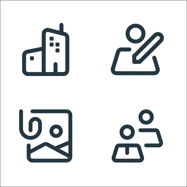 Myicon One Line Icons Linear Set Quality Vector Line Set — Stock Vector