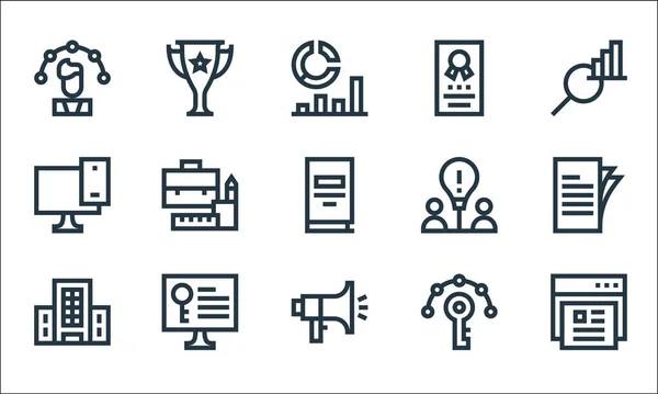 Job Resume Line Icons Linear Set Quality Vector Line Set — Stock Vector