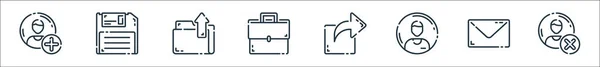 Benutzeroberfläche Zeilensymbole Lineares Set Qualitätsvektorzeilensatz Wie Konto Mail Konto Freigabe — Stockvektor