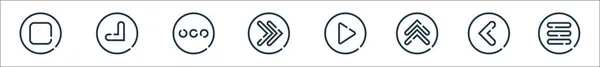 Iconos Línea Flecha Conjunto Lineal Conjunto Línea Vectorial Calidad Como — Vector de stock
