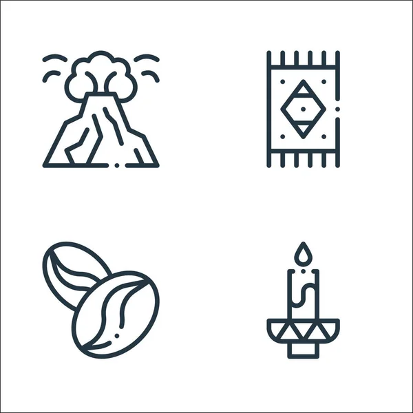 Mexiko Linie Symbole Lineares Set Qualitätsvektorzeilen Set Wie Kerze Kaffeebohnen — Stockvektor