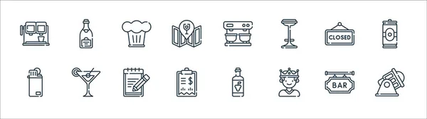 Bar Line Icons Linear Set Quality Vector Line Set Spotlight — Stock Vector