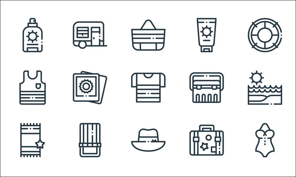 Iconos Línea Verano Conjunto Lineal Conjunto Línea Vectorial Calidad Como — Archivo Imágenes Vectoriales