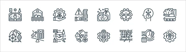 Business Risks Line Icons Linear Set Quality Vector Line Set — Stock Vector