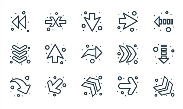 Flechas Línea Iconos Conjunto Lineal Conjunto Línea Vectorial Calidad Como — Vector de stock