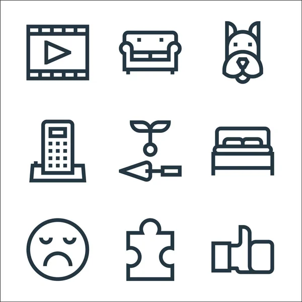 Mental Health Line Icons Linear Set Quality Vector Line Set — Stock Vector