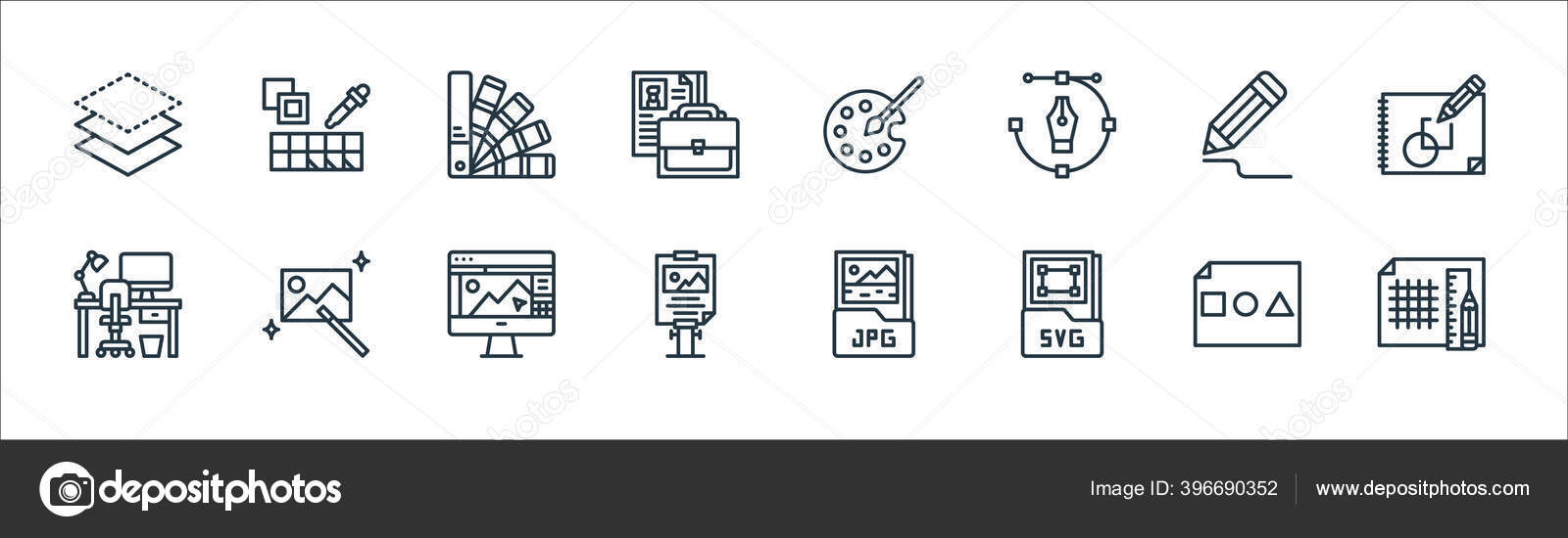 Download Graphic Design Line Icons Linear Set Quality Vector Line Set Vector Image By C Awesomegroup Vector Stock 396690352