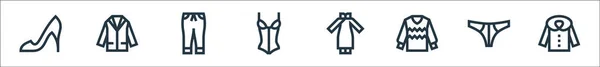 Iconos Línea Ropa Conjunto Lineal Conjunto Línea Vectores Calidad Como — Archivo Imágenes Vectoriales