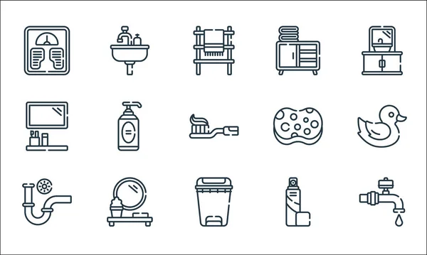 Bathroom Line Icons Linear Set Quality Vector Line Set Tap — Stock Vector