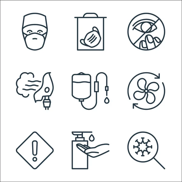 Stop Virus Line Icons Linear Set Quality Vector Line Set — Stock Vector