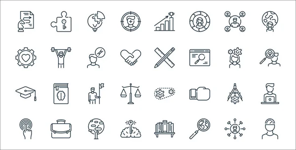 Life Skills Line Icons Linear Set Quality Vector Line Set — Stock Vector