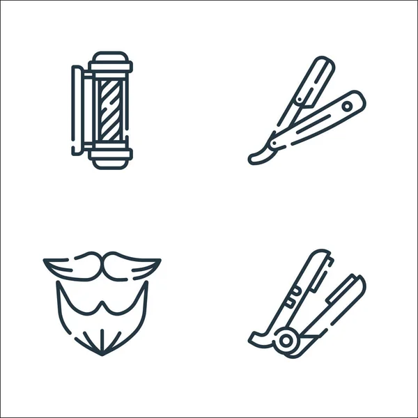 Hairdressing Barber Line Icons Linear Set Quality Vector Line Set — Stock Vector