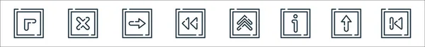 Iconos Línea Flecha Conjunto Lineal Conjunto Línea Vectorial Calidad Como — Vector de stock