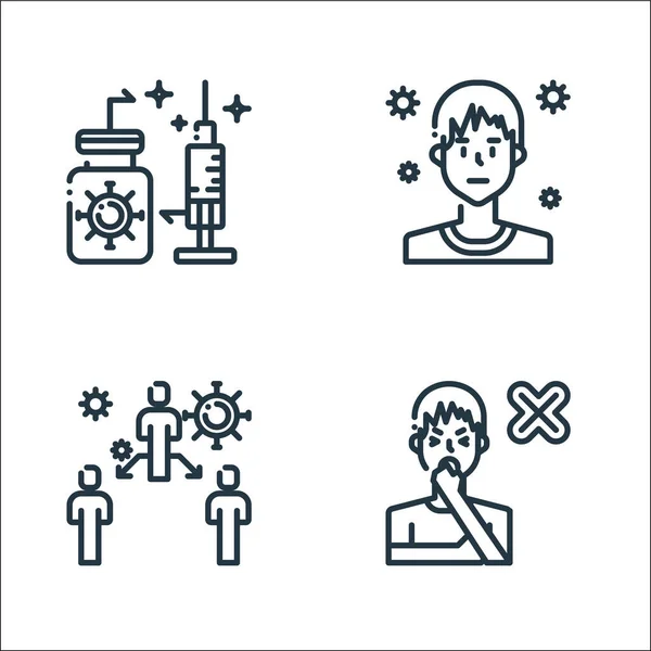 Virus Transmission Line Icons Linear Set Quality Vector Line Set — Stock Vector