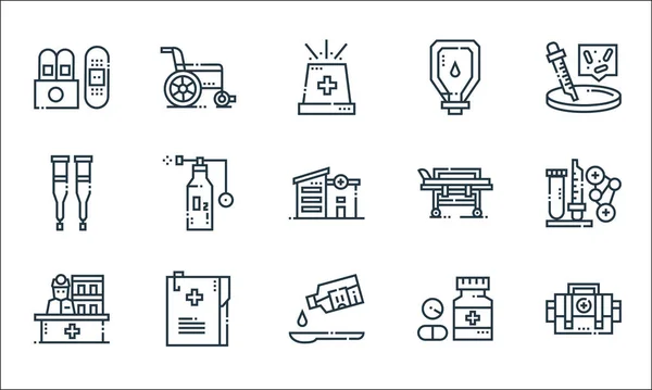 Medical Services Line Icons Linear Set Quality Vector Line Set — Stock Vector