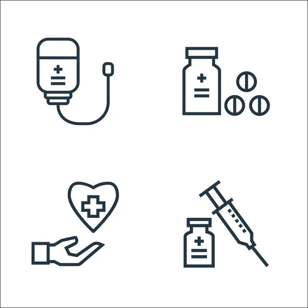 Iconos Línea Hospital Conjunto Lineal Conjunto Línea Vectores Calidad Como — Vector de stock