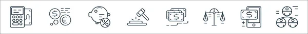 Business Finance Line Icons Linear Set Quality Vector Line Set — Stock Vector