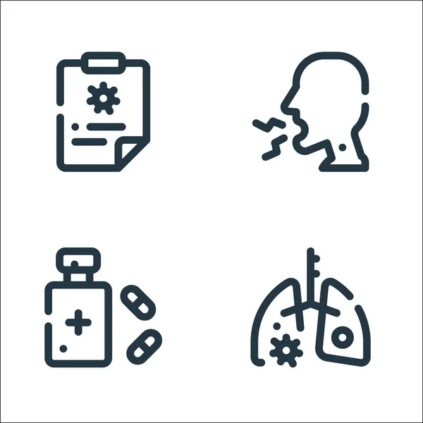 Virus Infection Line Icons Linear Set Quality Vector Line Set — Stock Vector