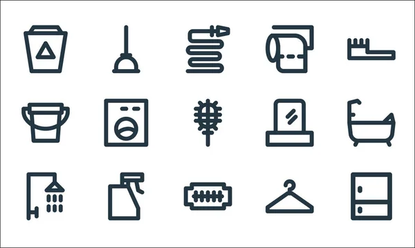 Bathroom Line Icons Linear Set Quality Vector Line Set Cupboard — Stock Vector