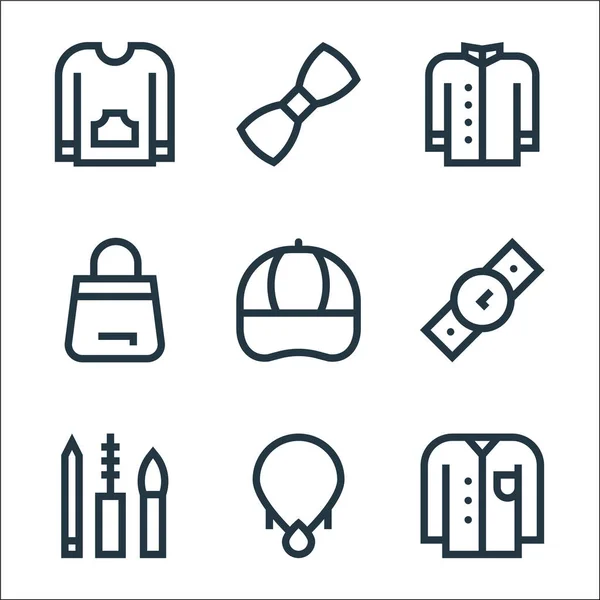 Iconos Línea Moda Conjunto Lineal Conjunto Línea Vectores Calidad Como — Vector de stock