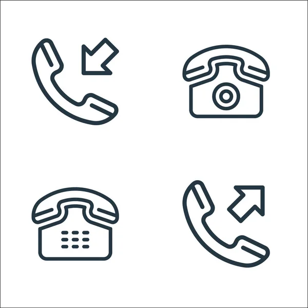Telefonvonal Ikonok Lineáris Beállítás Minőségi Vektor Sor Mint Hívás Telefon — Stock Vector