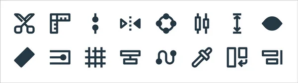 Symbole Für Grafische Designlinien Lineares Set Qualitätsvektorliniensätze Wie Align Eyedropper — Stockvektor