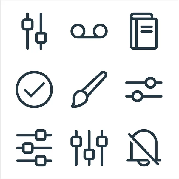 Iconos Línea Interfaz Conjunto Lineal Conjunto Línea Vectorial Calidad Como — Archivo Imágenes Vectoriales