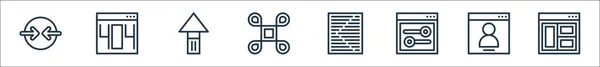 Icone Della Linea Interfaccia Utente Set Lineare Set Linee Vettoriali — Vettoriale Stock