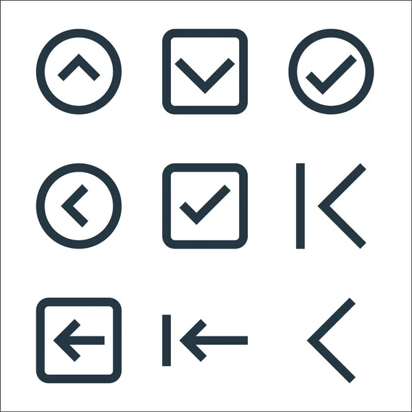 Iconos Línea Conjunto Lineal Conjunto Línea Vectorial Calidad Como Flecha — Vector de stock