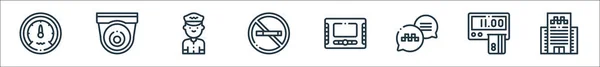 Symbole Der Taxilinien Lineares Set Qualitätsvektorleitungsset Wie Büro Bezahlung Gespräch — Stockvektor