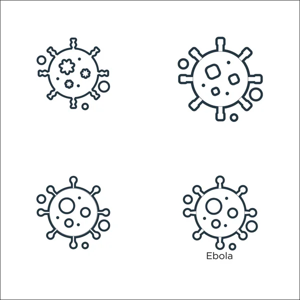 Viruses Diseases Line Icons Linear Set Quality Vector Line Set — Stock Vector