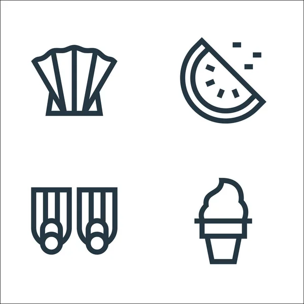 Iconos Línea Verano Conjunto Lineal Conjunto Línea Vectorial Calidad Como — Vector de stock