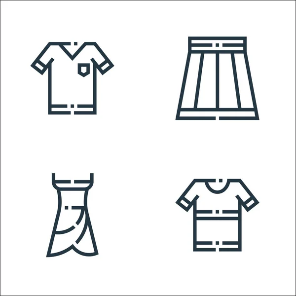 Kleidung Und Bekleidungslinie Symbole Lineares Set Qualitätsvektorlinien Set Wie Shirt — Stockvektor