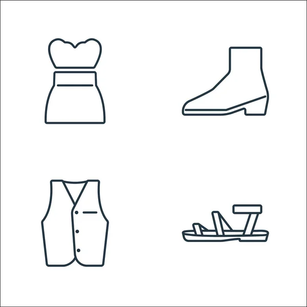 Иконки Линии Одежды Одежды Линейное Множество Набор Векторных Линий Качества — стоковый вектор