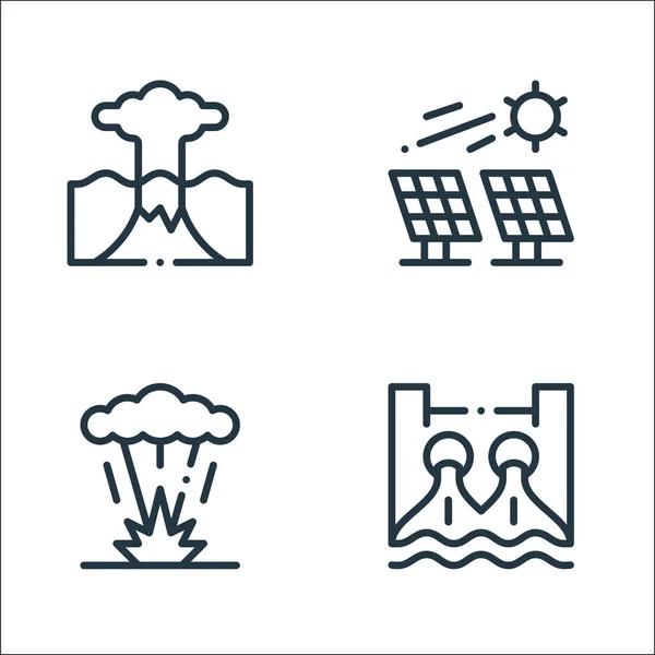 Iconos Línea Cambio Climático Conjunto Lineal Conjunto Línea Vectores Calidad — Archivo Imágenes Vectoriales