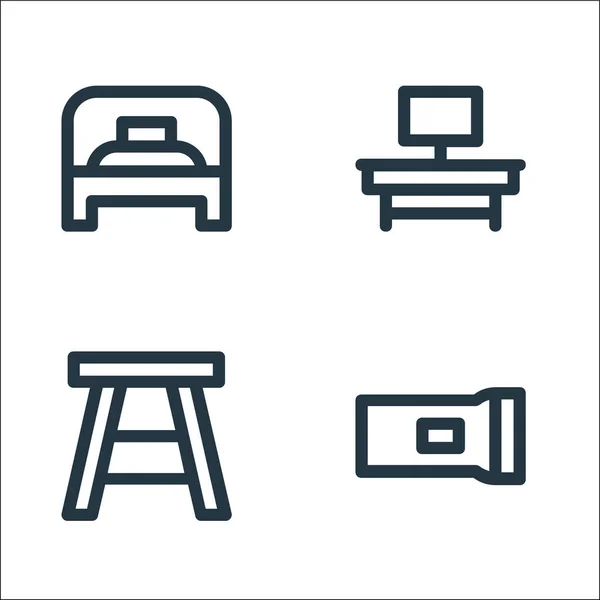 Iconos Línea Muebles Para Hogar Conjunto Lineal Conjunto Línea Vectorial — Archivo Imágenes Vectoriales