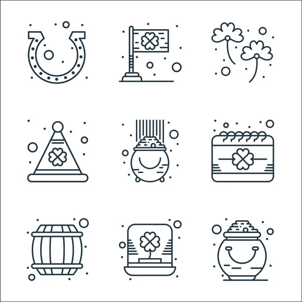 Saint Patrick Line Icons Linear Set Quality Vector Line Set — Stock Vector