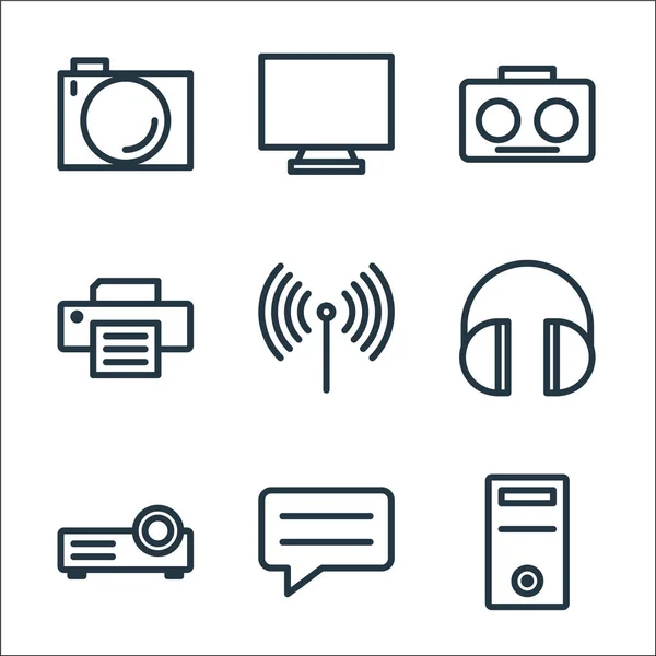 Technology Line Icons Linear Set Quality Vector Line Set Cpu — Stock Vector