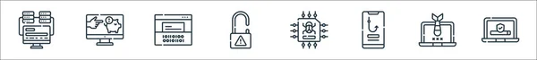 Hacker Line Icons Linear Set Quality Vector Line Set Antivirus — Stock Vector