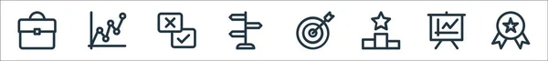 Iconos Línea Negocio Conjunto Lineal Conjunto Línea Vectores Calidad Como — Vector de stock