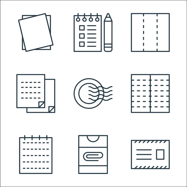 Stationery Line Icons Linear Set Quality Vector Line Set Message — Stock Vector