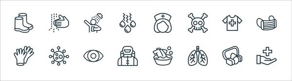Symbole Für Gesundheit Und Schutz Lineares Set Qualitätsvektorleitungsset Wie Gesundheitswesen — Stockvektor