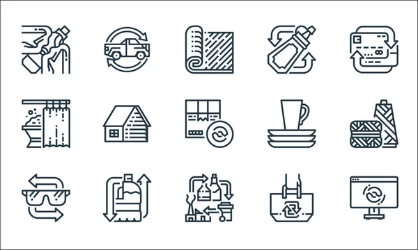 Recycling Line Icons Linear Set Quality Vector Line Set Monitor — Stock Vector