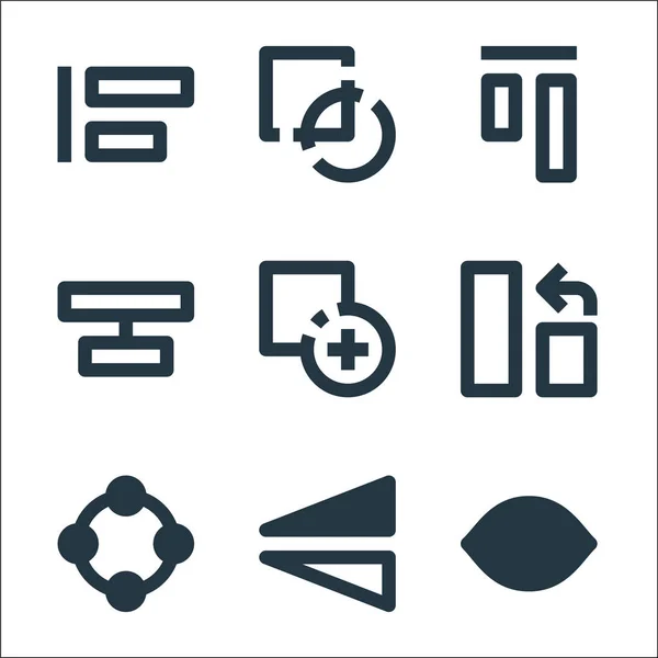Symbole Für Grafische Designlinien Lineares Set Qualitätsvektorliniensätze Wie Auge Flip — Stockvektor