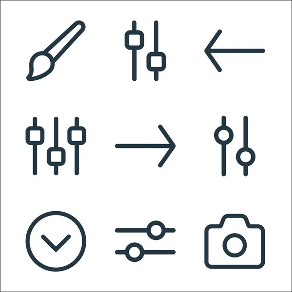 Interface Lijn Pictogrammen Lineaire Verzameling Kwaliteit Vector Lijn Set Zoals — Stockvector