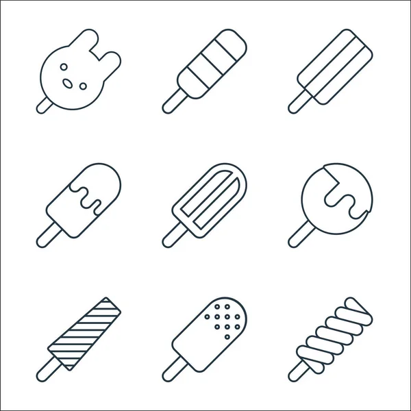 Iconos Línea Conjunto Lineal Conjunto Línea Vectorial Calidad Como Pop — Vector de stock