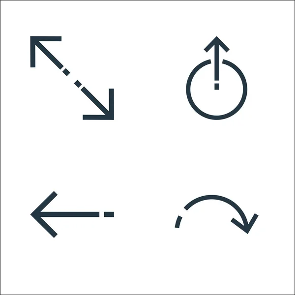 Flechas Línea Iconos Conjunto Lineal Conjunto Línea Vectores Calidad Como — Vector de stock