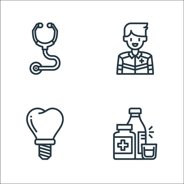 Hospital Line Icons Linear Set Quality Vector Line Set Medicine — Stock Vector